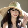 Bow Lafite straw hat women's summer big brim sunshade sunscreen hat seaside beach vacation woven hat