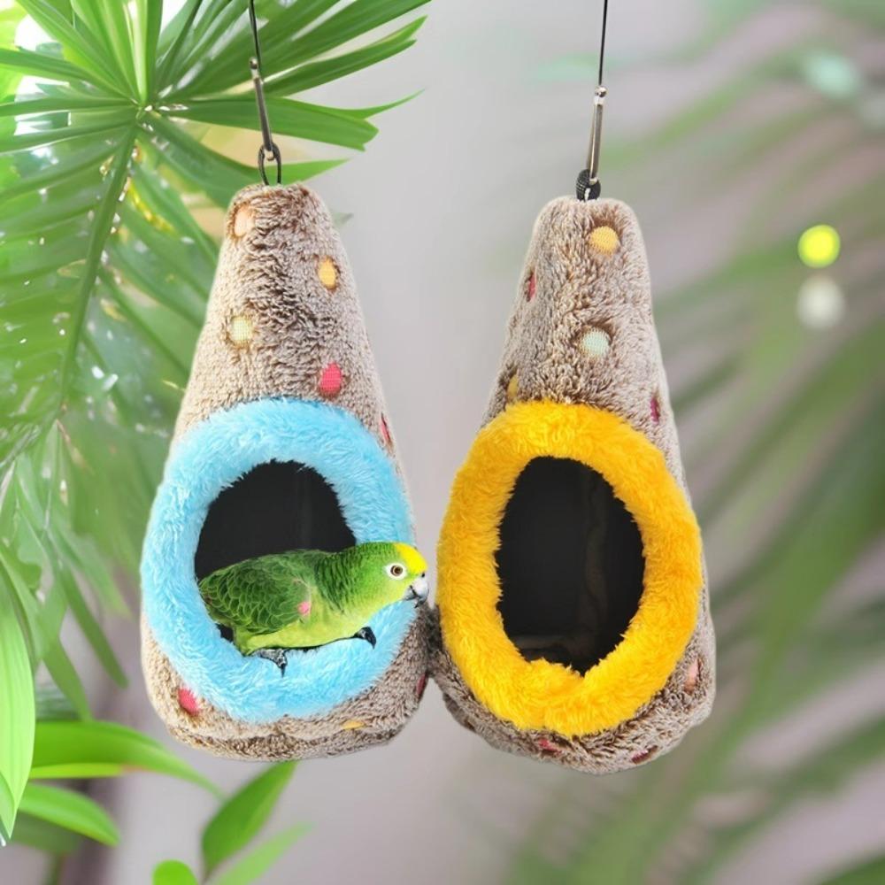 Bird Hideaway Shelter Warm Egg-Shaped Bird Nest Thickened Breathable Hanging Bird Nest Cozy Fleece Bird Hammock Pet Shop