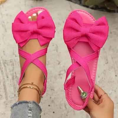 Sandales Tendance Antidérapantes pour Femmes Extérieur Nœud Papillon Maison Chaussures Plates Été Sandales Légères 2025 Nouvelle Mode Plage Décontracté Pantoufles