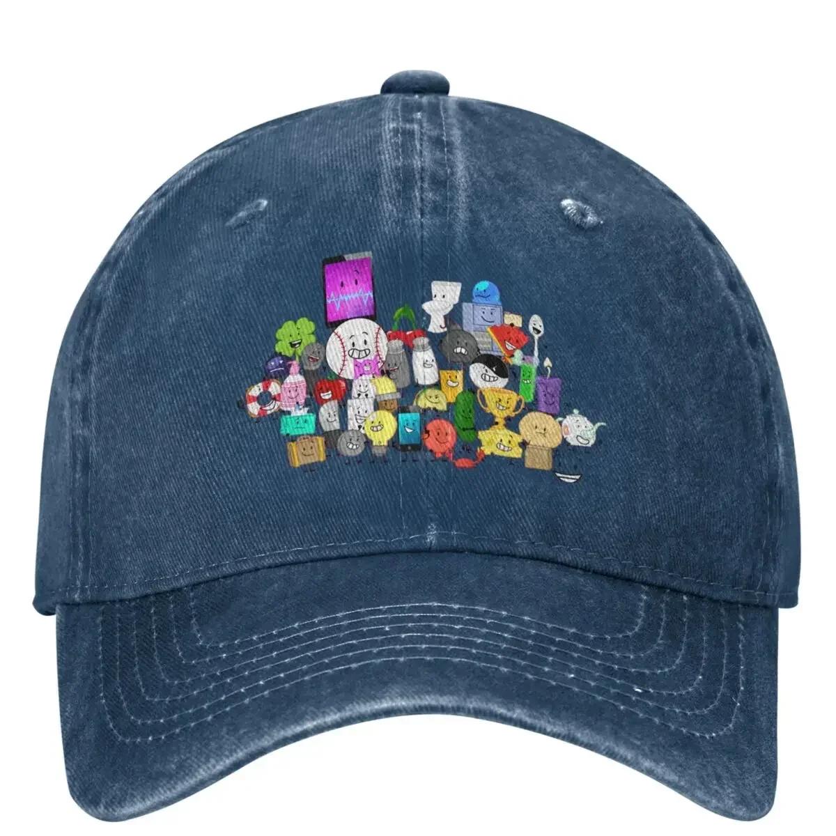 

BFDI Inanimate Insanity All Characters Baseball Cap Couple Women Sun protection Trucker Hat Summer Tennis Skate Snapback Cap One Size