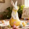 Resin Bunnies Figurine Easter Rabbit Statue Indoor Easter Decoration Modern Art Spring Home Decors,Bunnies Sculpture