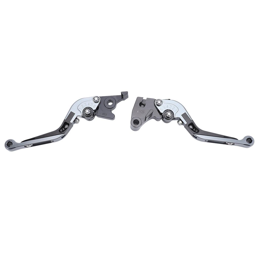 1 Pair Folding Clutch Brake Lever Aluminum Alloy 6 Level Adjustable Drum Brake Lever for FZ‑07 MT‑07 2014‑2022