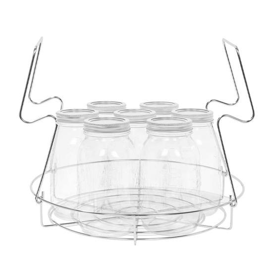 Stainless Steel Steaming Rack Foldable Jar Lifter for Mason Jars Heat-Resistant Mason Jar Holder with Handles