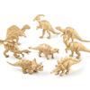 Simulation Animal Model Golden Dinosaur, Solid Hollow 14-Piece Set Gold Version Easter Christmas Toy