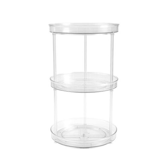 360 Degrees Rotating Storage Tray 1/2/3 Layers Lazy Susan Organizer Kitchen Pantry Cabinet Countertop Seasoning Spice Holder Cosmetic Turntable Rack