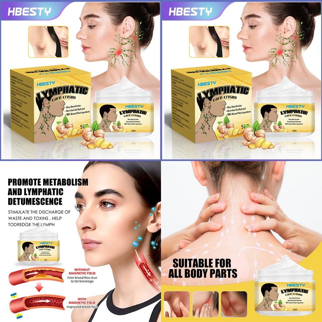 Hbesty Lymphatic Massage Cream Herbal Fragrance Neck And Underarm Care Balm 50g