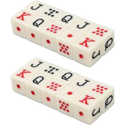 20 Teile/satz 16mm Platz Ecke Zähne Gelb Acryl Poker Würfel JQK Würfel Tisch Spiel Würfel Spanisch Würfel