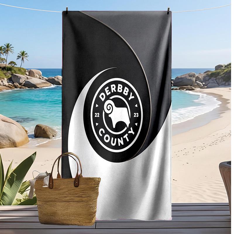 Toalla de Playa con Estampado de Fútbol del Derby County, Toalla Grande Suave de Secado Rápido para Playa, Camping, Natación