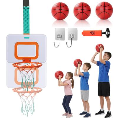 CYFIE Kids' Basketball Hoop, Wall-Mounted, Height-Adjustable, Door-Mountable, No Tools Required, Easy Installation, Basketball Ring, Toy with Ball,