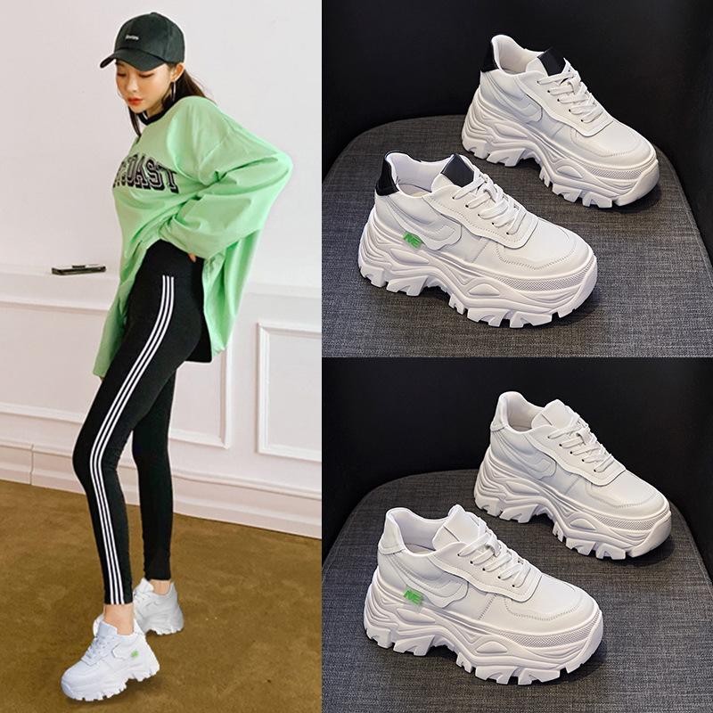 Little white shoe women's 2025 spring and autumn new thick-soled versatile casual muffin sports women's shoes inner height increase dad shoes women