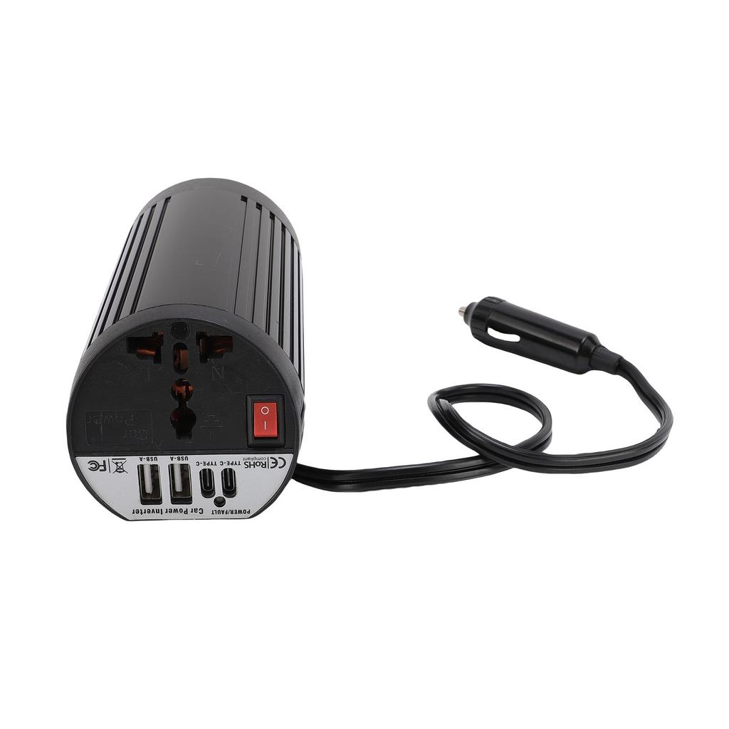 Car Power Inverter 200W 12V DC to 220V AC Double USB Double Fast Charge Type C Vehicles Power Inverter with Cigar