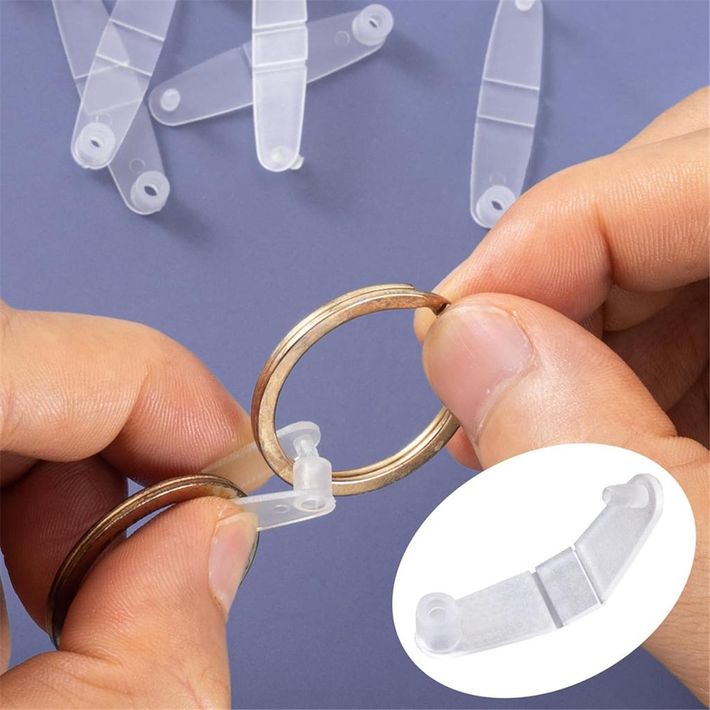 AA58 200 Pcs Plastic Keychain Clips, Acrylic Keychain Connector, Clear Keychain Clips for Crafts, Keychain Attachment
