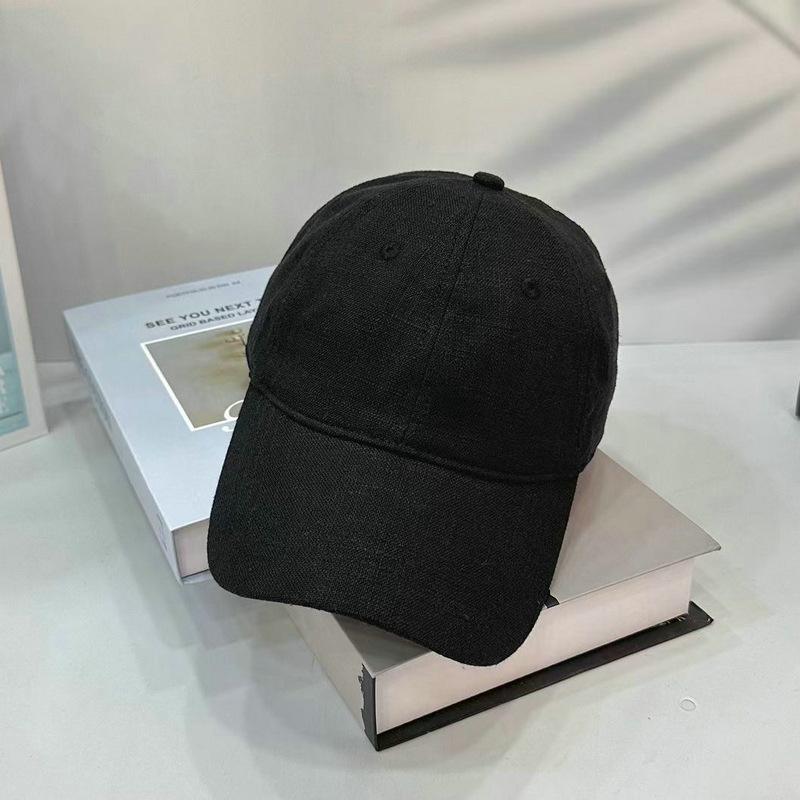 Custom Breathable Korean-style Linen Cotton Soft Top Baseball Cap Spring Summer New Korean Style Color Unisex Casual