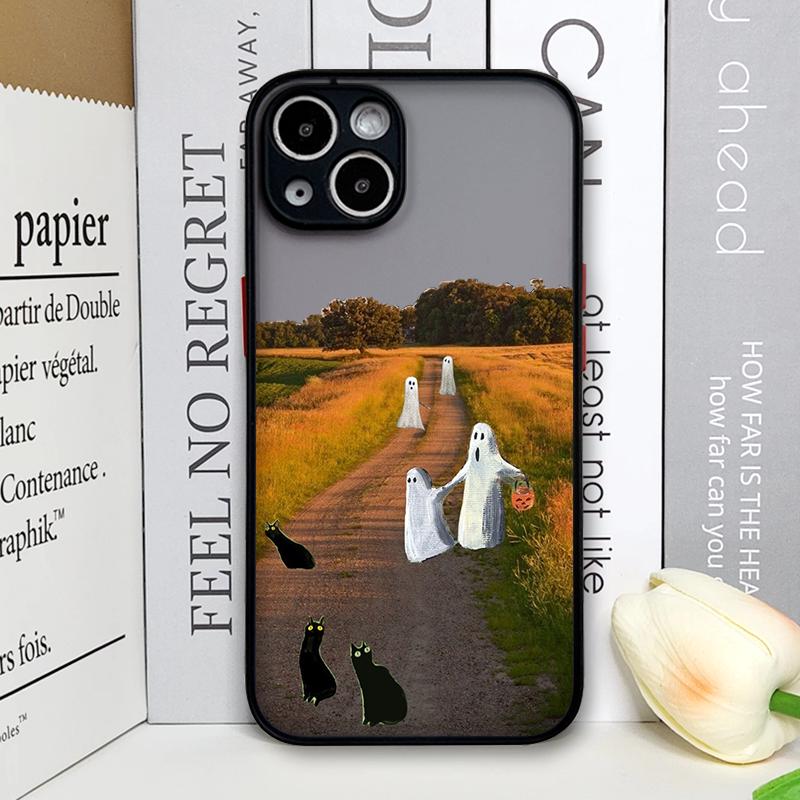 Ästhetisches niedliches Geister-Kunst-Handyhülle für Samsung Galaxy A36 A56 A55 A54 A53 A52 A16 A15 A14 A07 A06 5G Stoßfeste Hülle Halloween