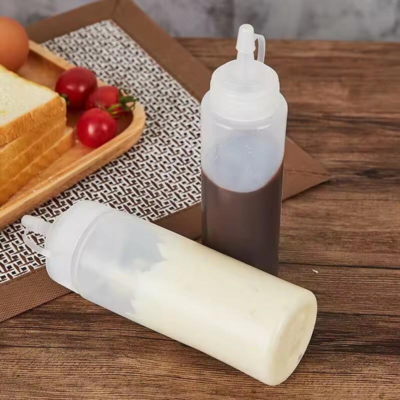 3/6PCS 240ML Condiment Squeeze Bottles with Lid BBQ Ketchup Mustard Mayo Hot Sauces Olive Oil Seasoning Dispenser Kitchen Gadget