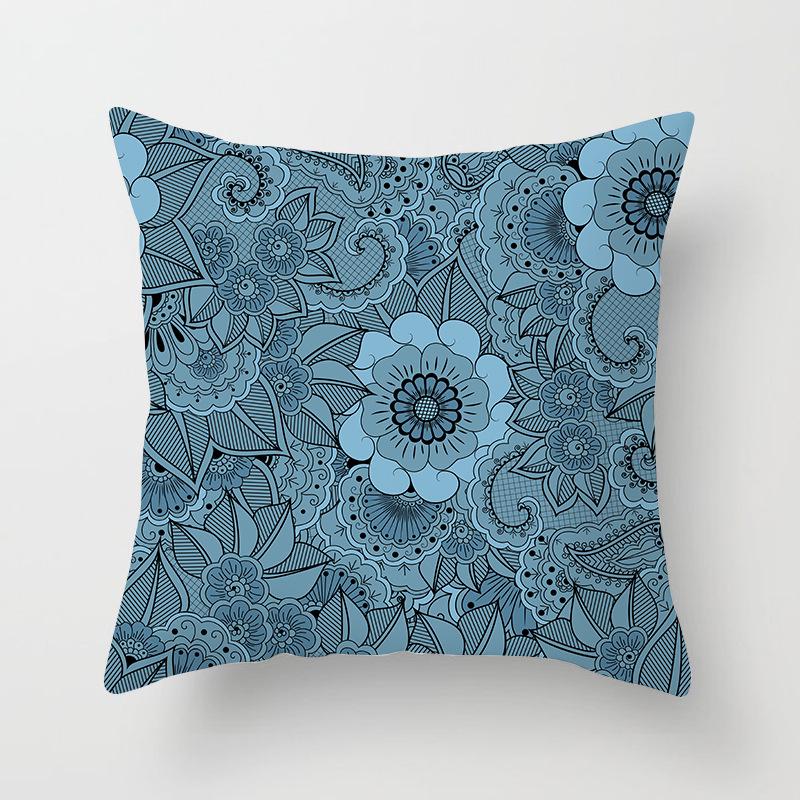 New Mandala Geometric Blue Cushion Covers Hot Boho Decorative Polyester Pillowcase Modern Fashion Art Couch Throw Pillows Cover