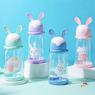 500ml Çocuk Su Emzikli Bardak Sevimli Karikatür Bebek Bardakları Kızlar İçin Susuz Pipetler Açık Hava Chil K0T4