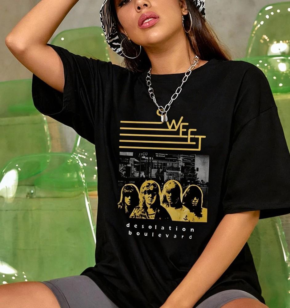 Sweet band album Desolation Boulevard T Shirt Full Size S5XL Unisex T-Shirt XXL