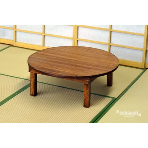 Cobaanii Mokei Kobo 1/12 Hinoki Round Chabudai Assembly Kit WZ-009