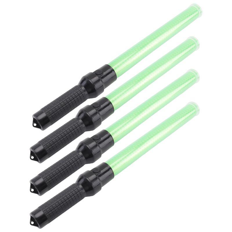AAAF 4Pack Traffic Wand 54Cm Led Traffic Control Wand Safety Light Wand With 2Flashing Modes Air Marshaling Signal Wand