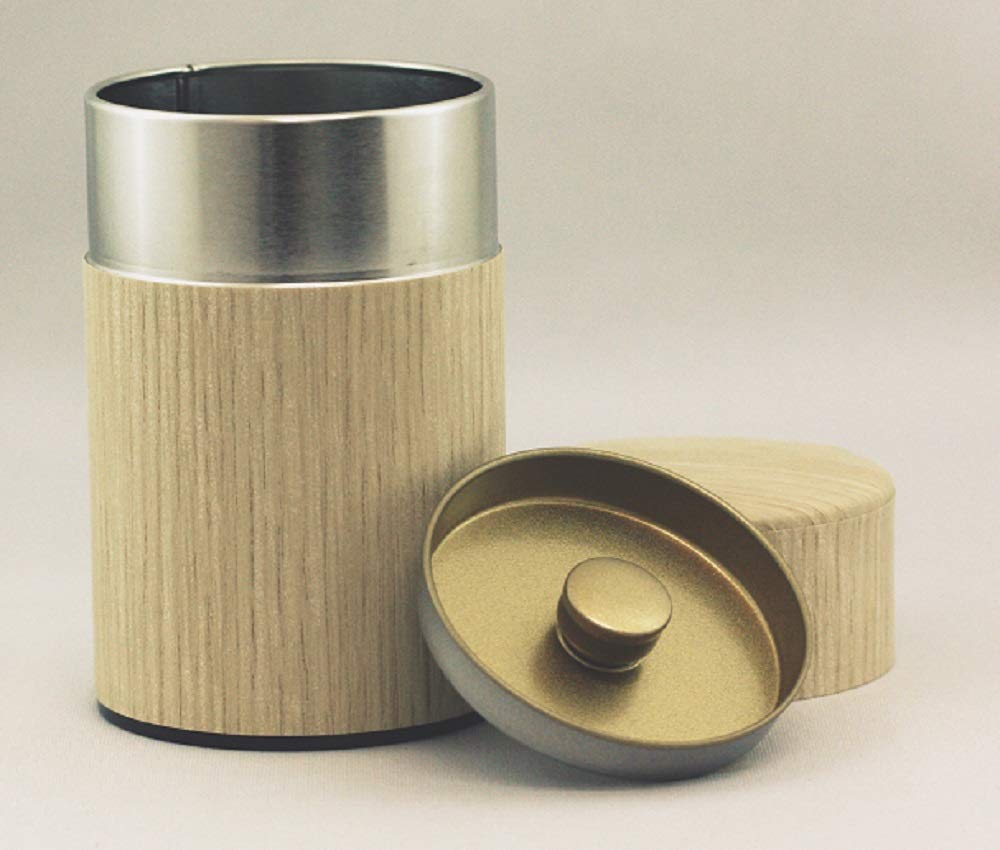 Kotodo Takahashi Seisakusho Tea Caddy Wooden Nukumori Can Long 100g Oak