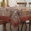 American Style Chenille Tablecloth Retro Ethnic Minority Style Embroidery Rectangular Table Clothes Geometry Classical Deskcover