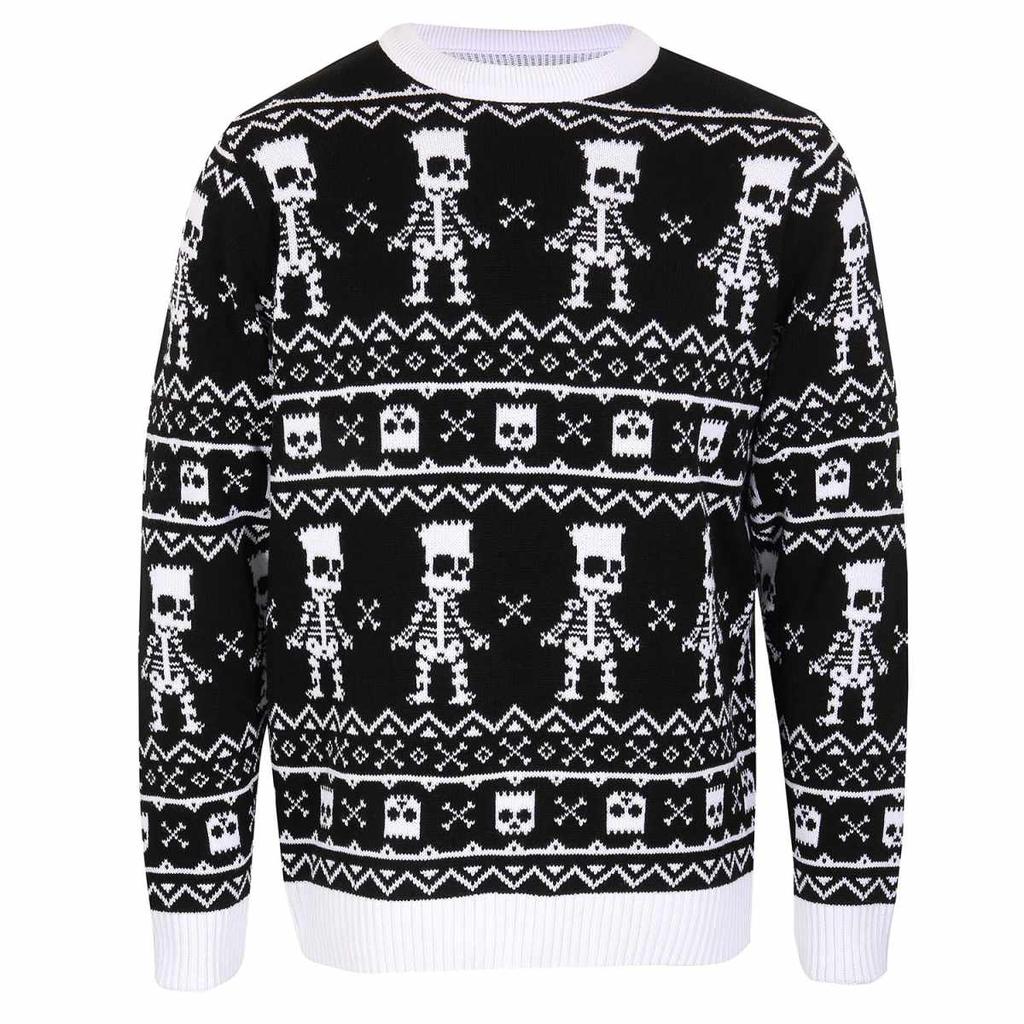 The Simpsons Unisex Adult Bart Simpson Skeleton Knitted Jumper
