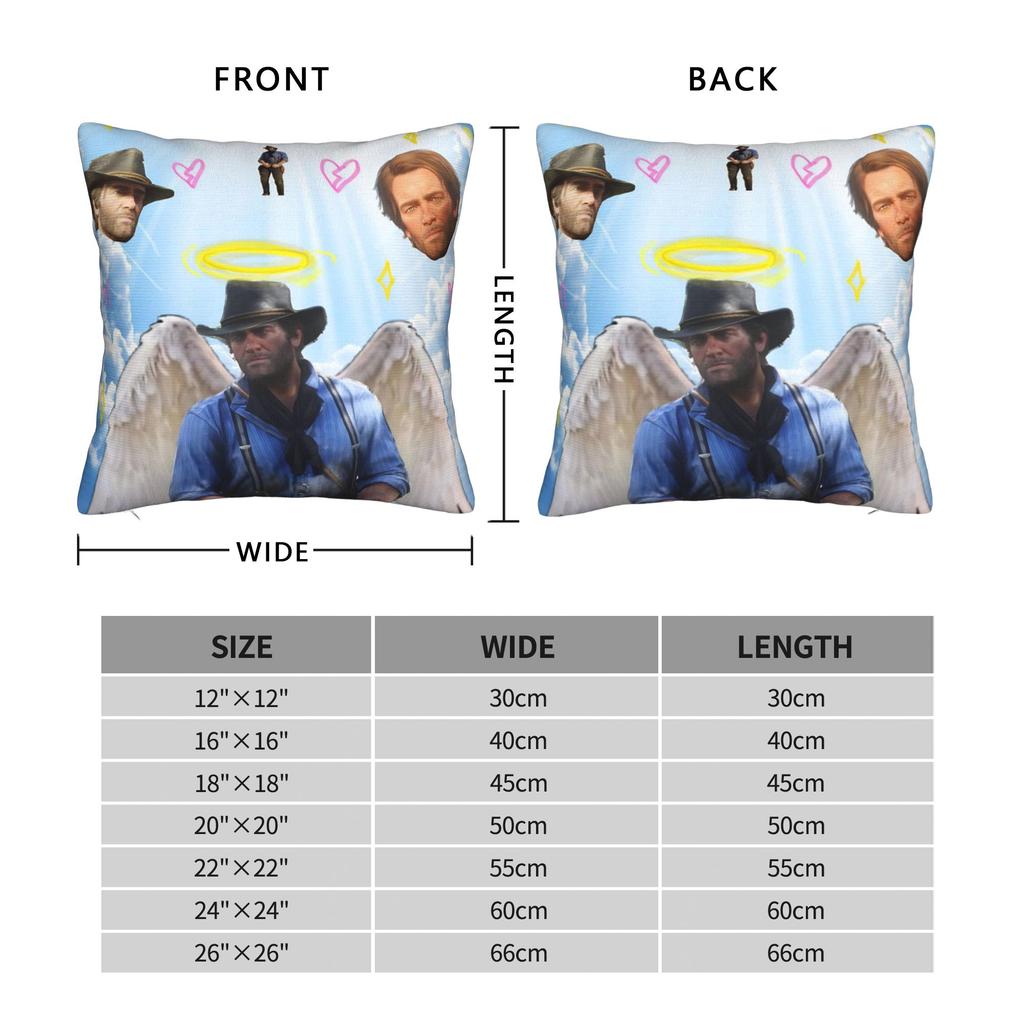 Husa Pătrat Meme Arthur Morgan RDR2 Huse Pernă Joc Polyester Modă Husa Decor Pernă pentru Sufragerie 40*40cm