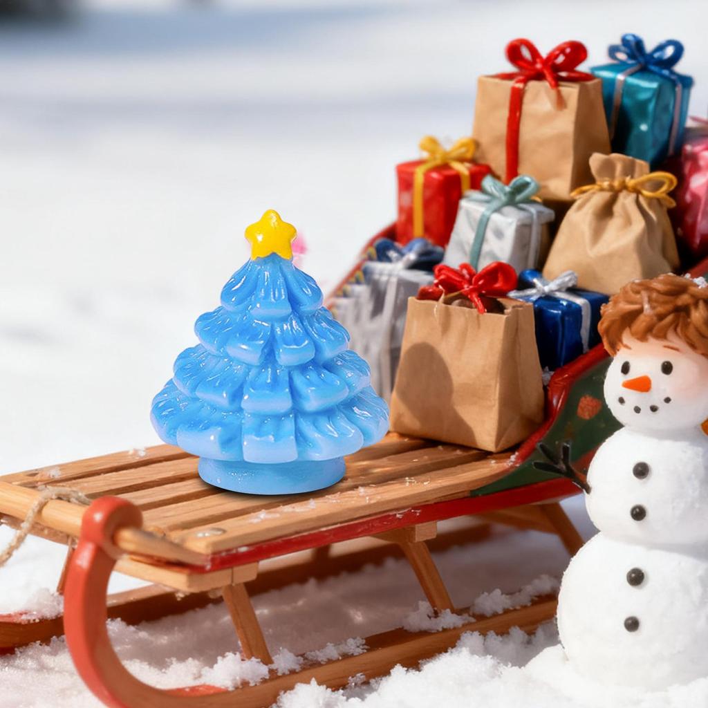 Mini Christmas Tree Decor Creative Table Statue Tabletop Little Christmas Tree Ornament For Room Mantel Shelf Tiered Tray Porch