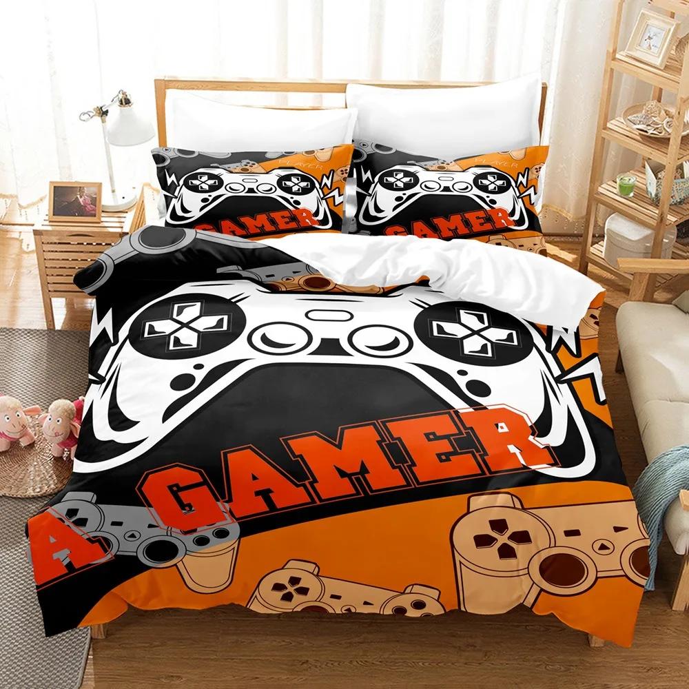 Gamer Bedding Sets For Boys Teen Gaming Duvet Cover Set Video Games Comforter Cover Playstation Designs Bed Set With Pillowcase