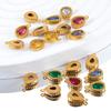 10pcs Crystal Waterdrop Charms Stainless Steel Rhinestone Oval Pendants for Necklace Earrings DIY Cloth Jewelry Making Wholesale