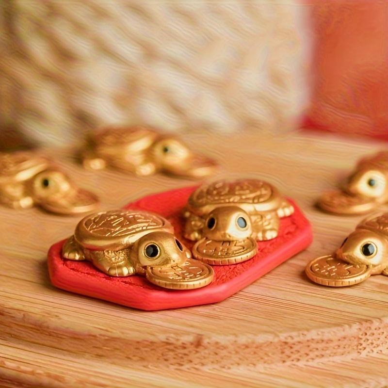 Handmade Golden Sea Turtle Feng Shui Amulet – A Chinese Copper Alloy Wealth Charm, Gift