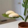 Wall Mounted Bathroom Organizer with Mirror and Monstera Pattern Toothbrush Holder for Jewelry Storage