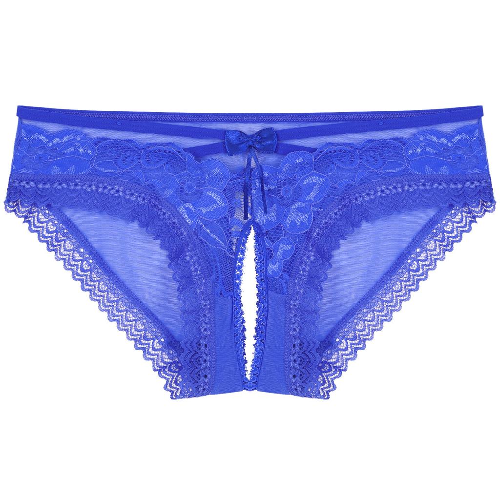 Men Sexy Lace Lingerie Knicker Briefs Sissy Underwear Bowknot Crotchless Panties Underpants Nightwear