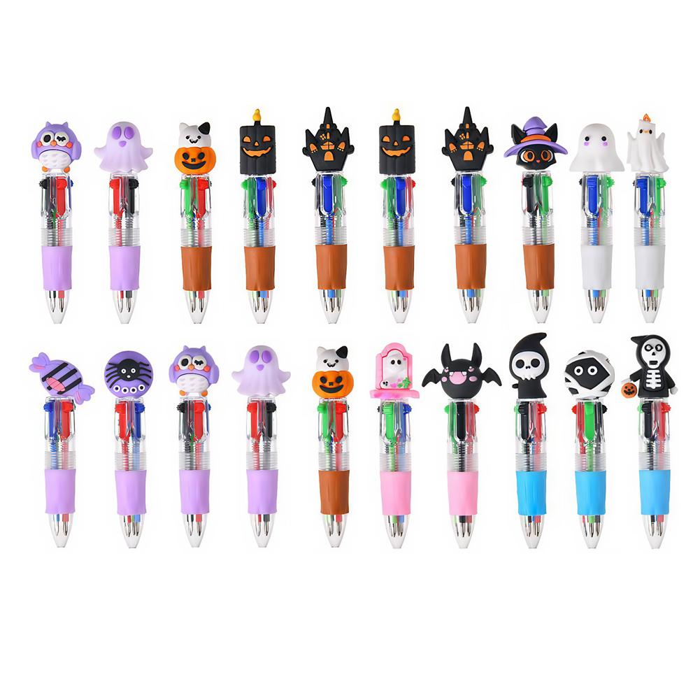 Halloween Themed Ballpoint Pens Bulk Cute Press Type Color Pen Mini Pen Smooth Writing for Halloween Gifts Back-To-School Gifts