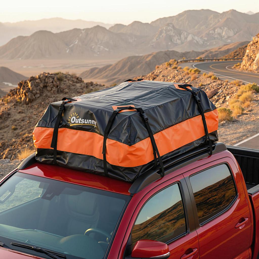 Roof Luggage Rack 425 Liters Waterproof For Car Orange