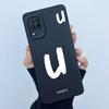 For Huawei Nova 7i Case Cover Lucky Initial Letter Liquid Soft Silicone Phone Bumper for Huawei P40 Lite Nova7i JNY-LX2 Casing