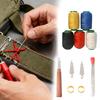 Big Eye Steel Needles Set Hand Sewing Kit Needles with Protective Case Thimbles Threaders Quilting Tool Kit for Sewing