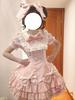 Japanisches Sweet Lolita Kawaii Elegantes Kleid Damen Prinzessin Y2k Schleife Fake Zweiteiler Kleider Weiblich Korea Stil Design Schicke Outfits