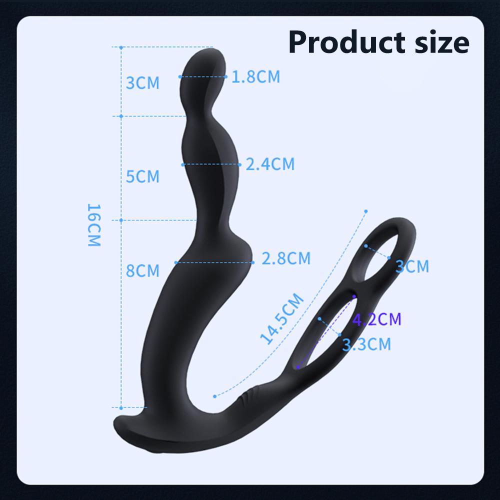 Male Prostate Massage Remote Anal Vibrator 10 Speeds Delay Ejaculation Ring Testis Stimulate Anus Plug Butt Adult Sex Toys 18+