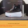 Fashion Thick-soled Small White Shoes Women 2024 Autumn /winter New Muffin High-top Shoes with Lace-up Fashion Casual Ankle Boots Trend