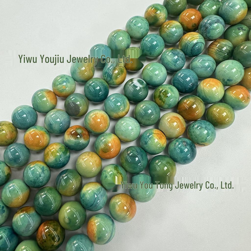 14mm Natural Planet Earth Agate Round Beads for DIY Jewelry