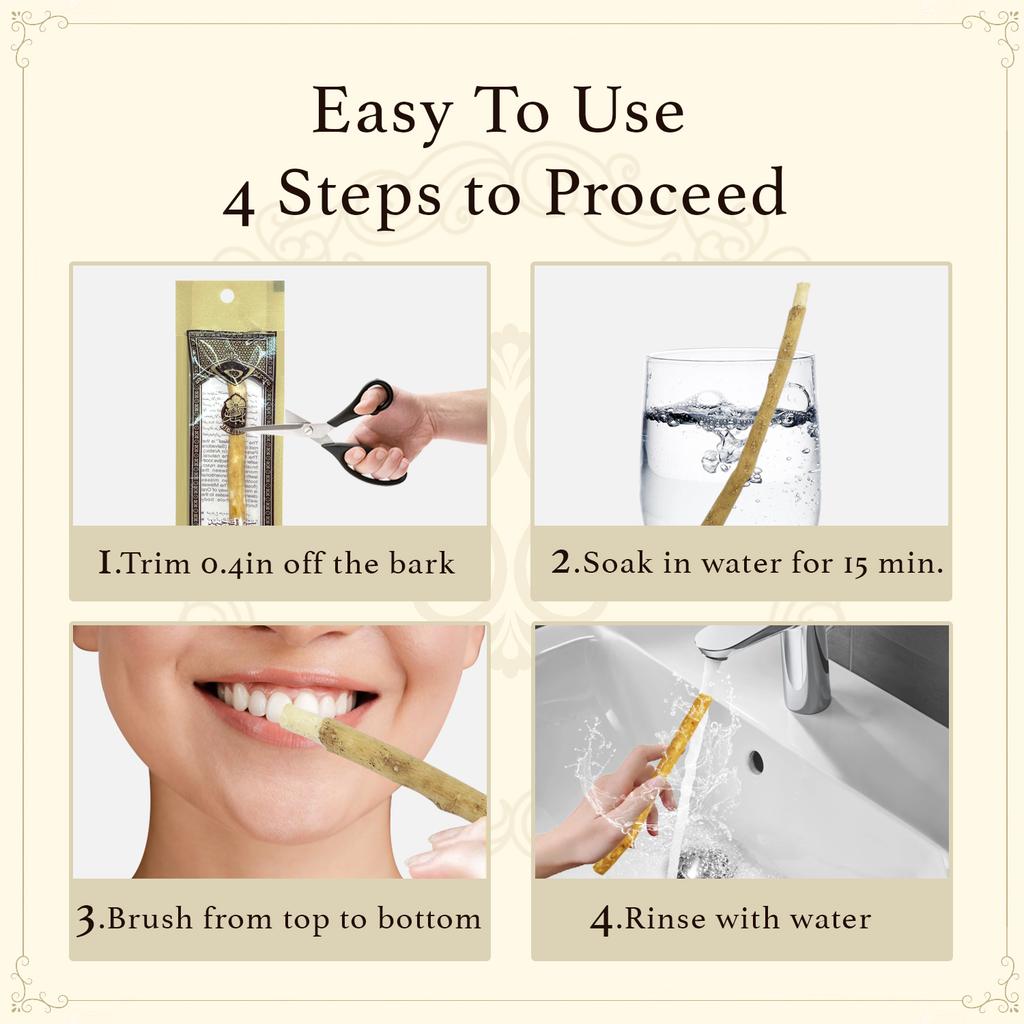 Confezione da 3 Spazzolini da Denti Miswak Biologici Bastoncino Tradizionale Spazzolino in Ramo di Legno Spazzolino Naturale Fatto a Mano Delicato sulle Gengive Regalo