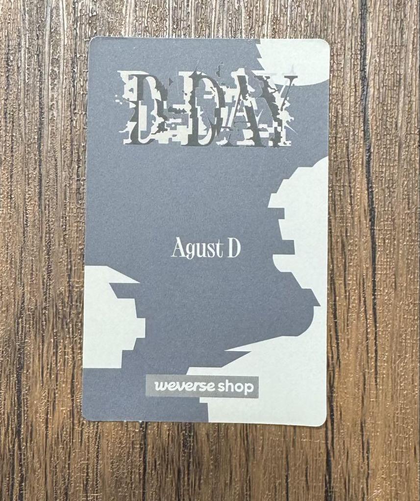 [USED] SUGA Agust D D-DAY Weverse Early Bird Trading Card