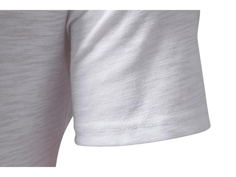 2023 Spring/Summer Men's Bamboo Cotton Henley Polo Tee - Casual Loose Fit, European Size
