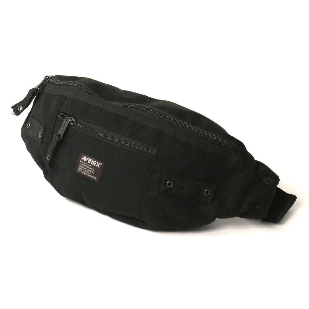 AVIREX Eagle Series Body Bag, Hip Bag, and Waist Bag for Men and Women, Size F, Black, AVX3521