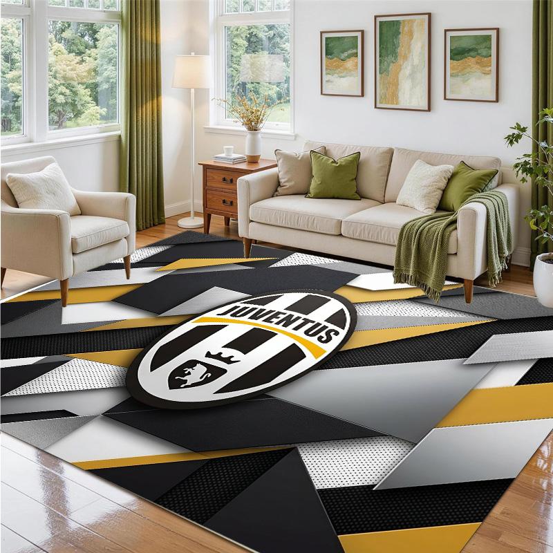 Juventus FC Design Crystal Velvet Rug Soft Decorative Mat for Bedroom Entrance