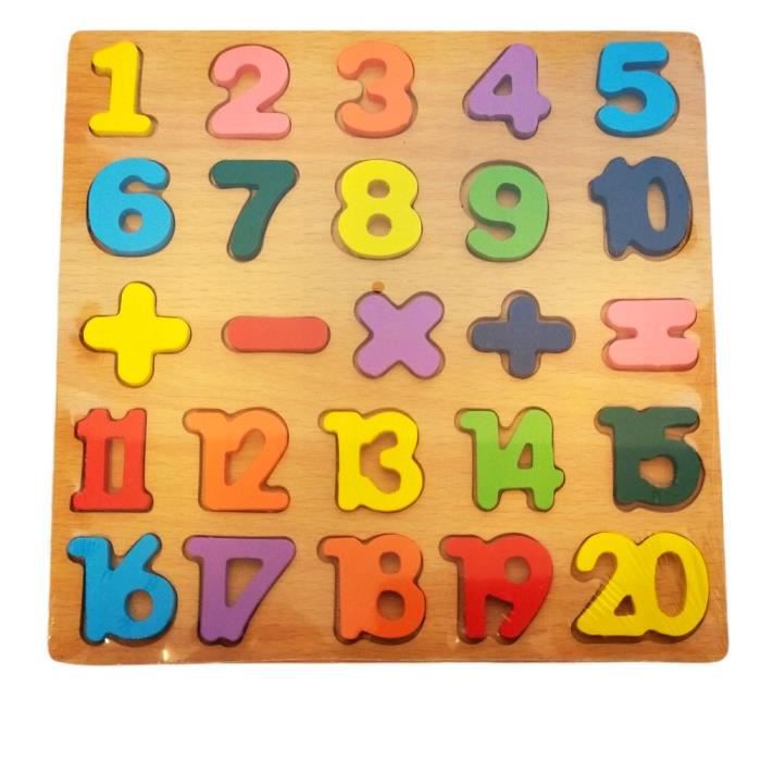 puzzle en bois 25p chiffre numero compter enfant bébé guizmax