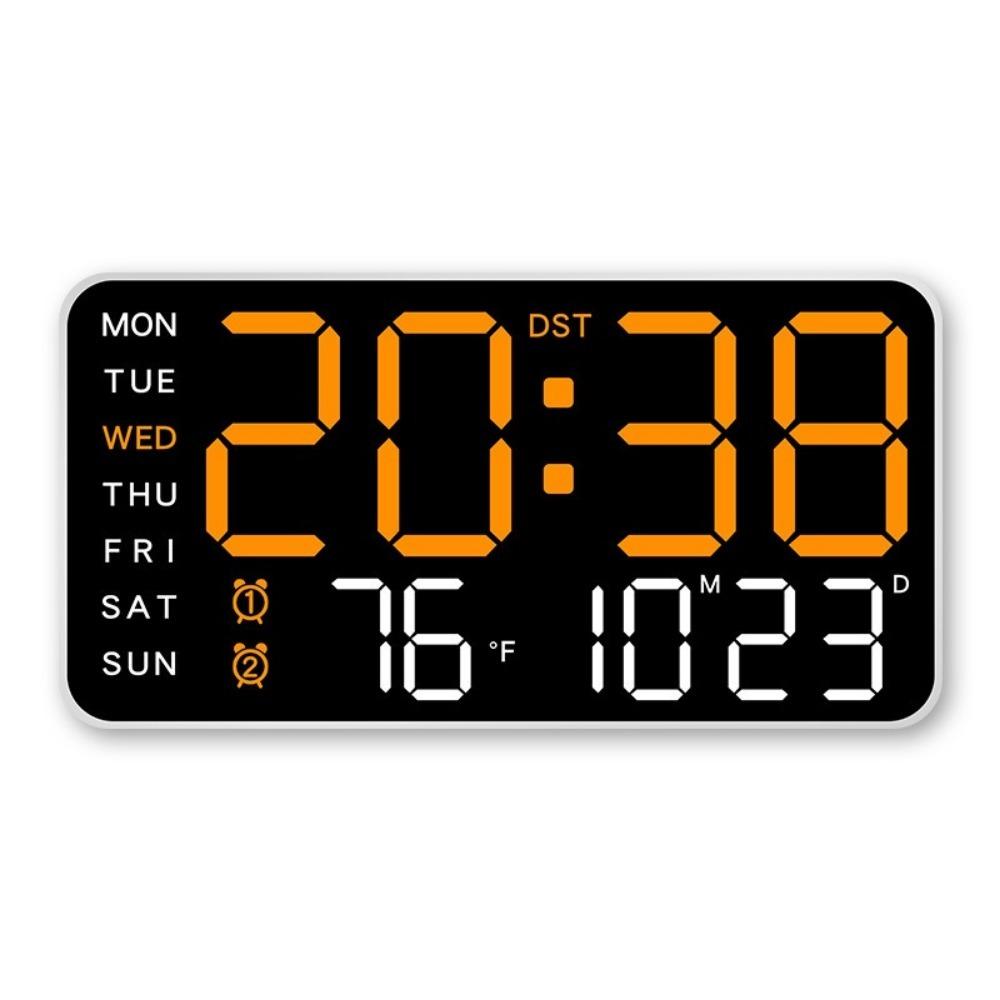 Large Display Digital Wall Clock Week Date Display Electronic Table Clock LED Alarm Clock  Bedroom