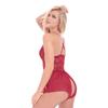 Women's Sheer Mesh Mini Slip Dress Sexy Lace Chemise V Neck Sleepwear Spaghetti Strap See-Through Nightgown